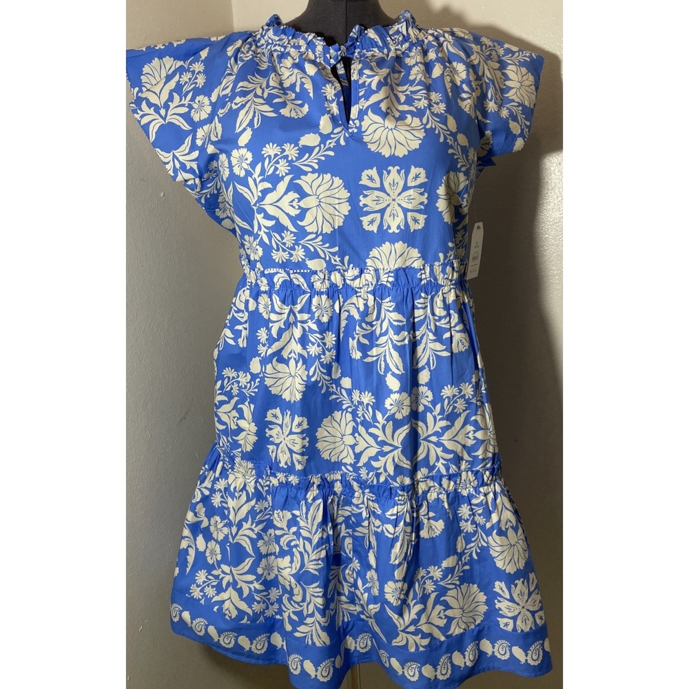 Eurosummer Coastal Blue Floral Dress XL 16-18 Resortwear Vacationwear - Picture 2 of 14